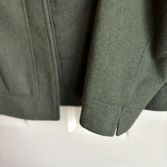 Coldwater Creek Funnel Neck Wool Blend Jacket, Olive Green, Size 14, NWT - Picture 11 of 11